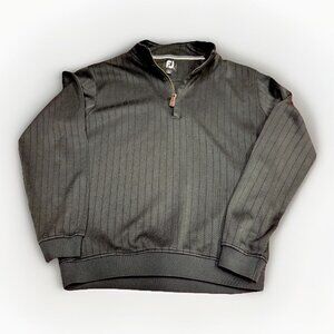 FootJoy Pullover Mens M 1/4‎ Zip Drop Needle Sweater Black Golf Performance